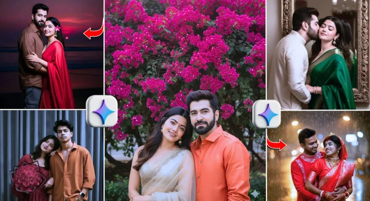 Ai Retro Couple bengali style Photo Editing Prompt